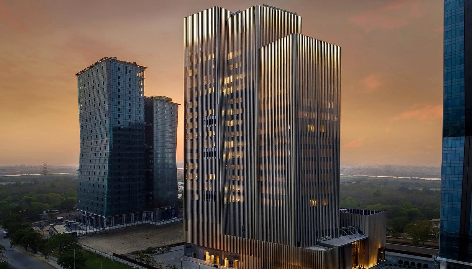 Max Towers from the ground, Delhi One